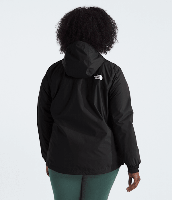 Womens Plus Antora Rain Jacket TNF TNF Black BACK