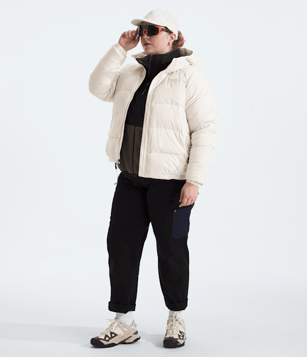 Womens Plus Hydrenalite Down Hoodie TNF White Dune HERO2