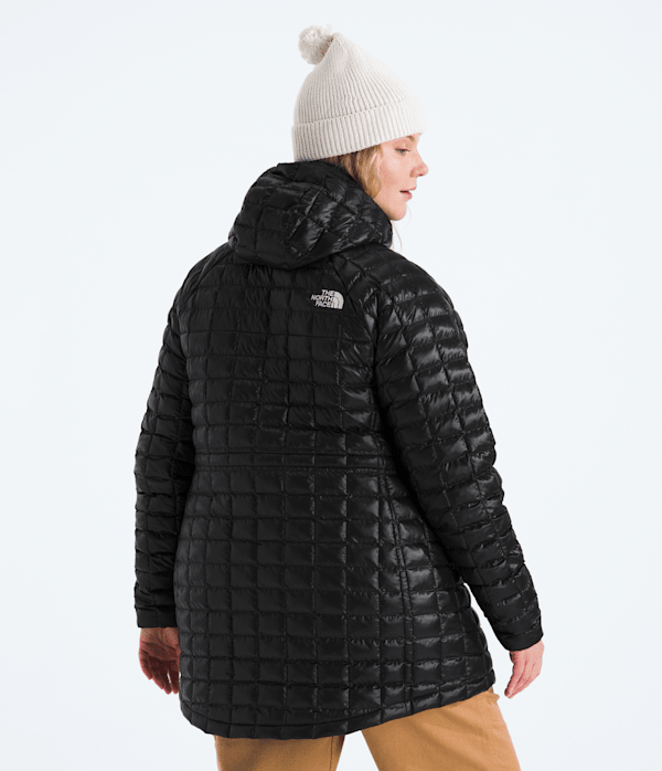 Womens Plus THERMOBALL Hooded Parka TNF TNF Black BACK