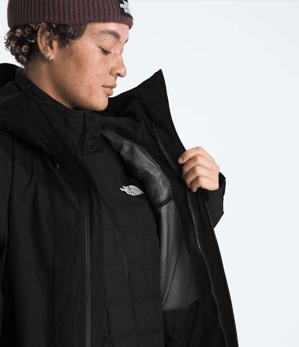 Womens Plus THERMOBALL Snow Triclimate Jacket TNF TNF Black MODELCLOSE3