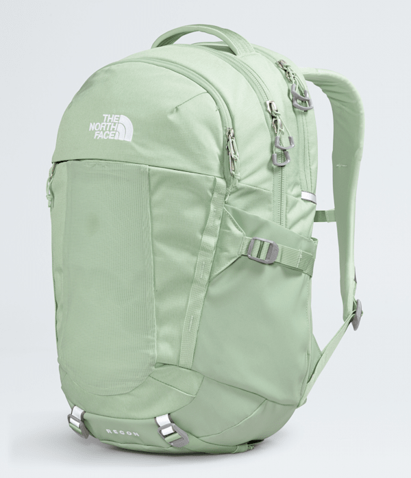 Womens Recon Backpack  30L TNF Misty Sage Dark HeatherMeld Grey FRONT34