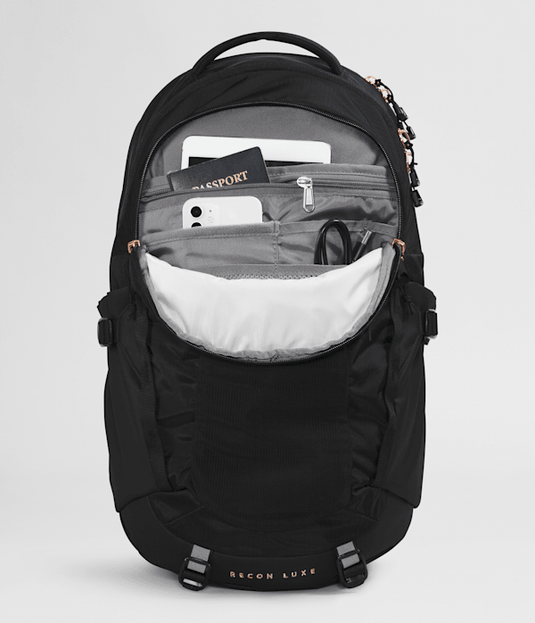 Womens Recon Luxe Backpack  30L TNF TNF BlackBurnt Coral DETAIL1