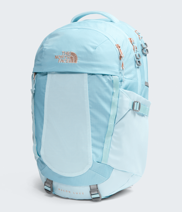 Womens Recon Luxe Backpack  30L TNF GlacierBurnt Coral Metallic FRONT34