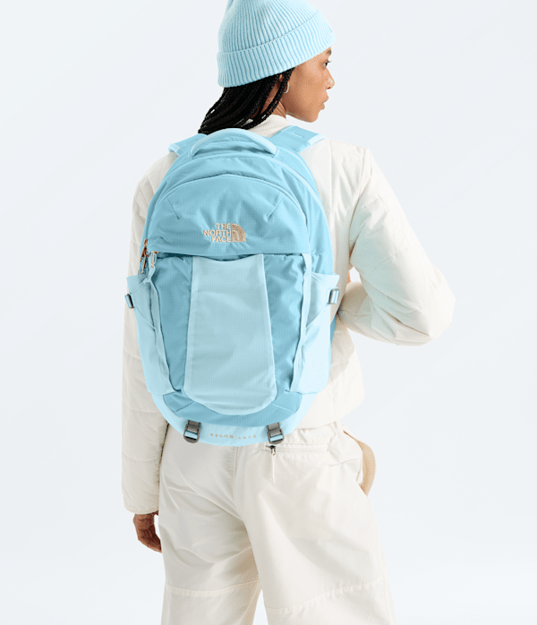 Womens Recon Luxe Backpack  30L TNF GlacierBurnt Coral Metallic MODELBACK