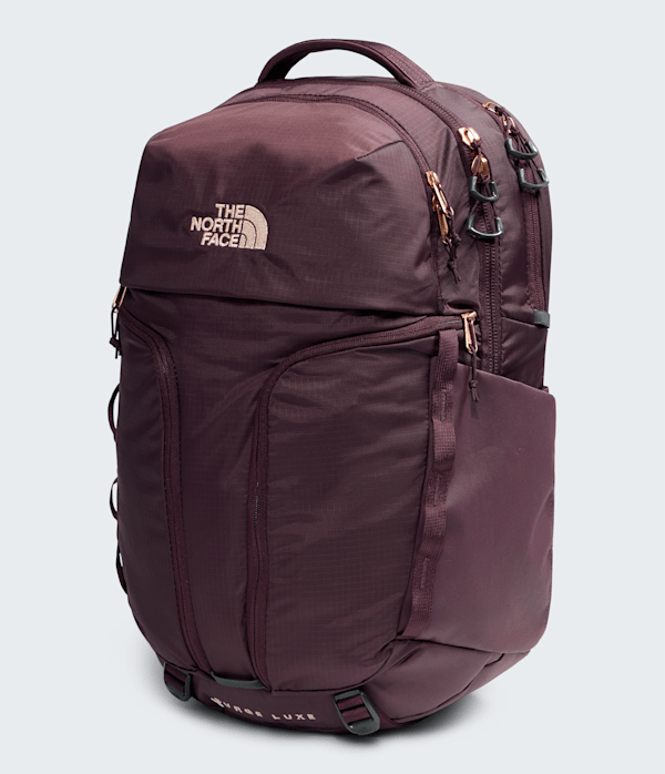 Womens Surge Luxe Backpack  31L TNF Deep BurgundyBurnt Coral FRONT34