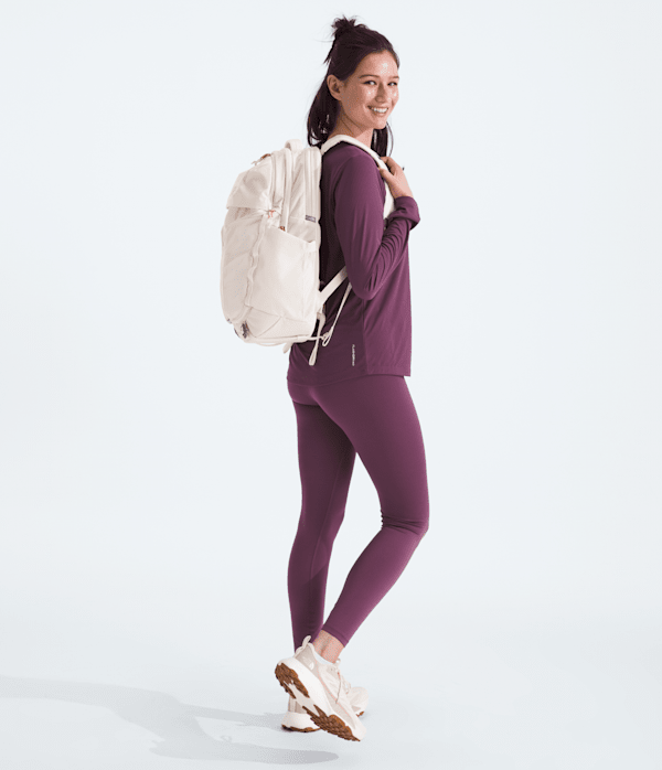 Womens Surge Luxe Backpack  31L TNF Gardenia WhiteBurnt Coral Metallic MODELBACK
