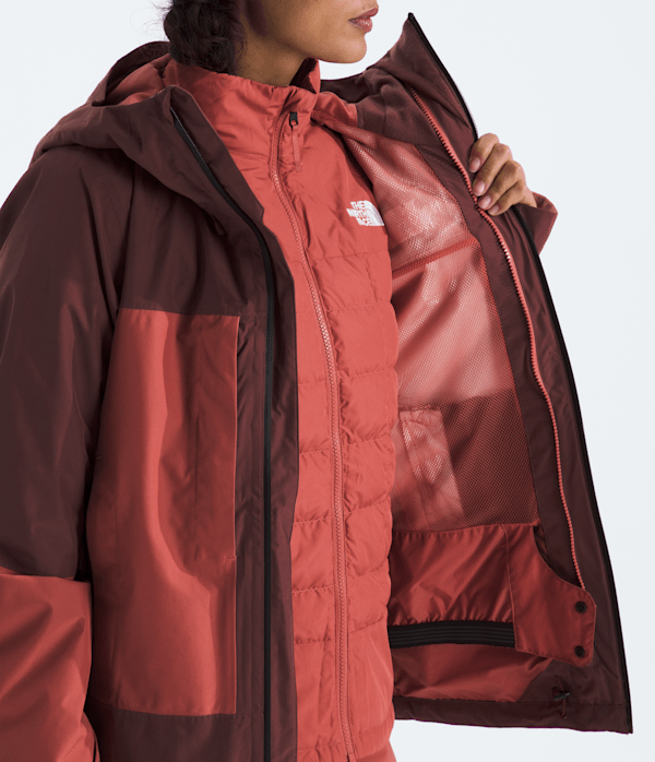 Womens THERMOBALL Snow Triclimate Jacket TNF SumacMars Dust ALT1