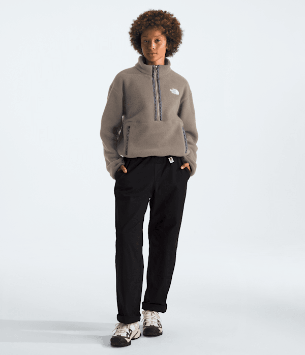 Womens TNF Fleeski Zip Pullover TNF Mocha Brown HERO2