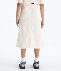 Womens TNF Red Box Nylon Belted Skirt TNF White Dune BACK