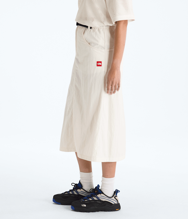 Womens TNF Red Box Nylon Belted Skirt TNF White Dune MODEL34