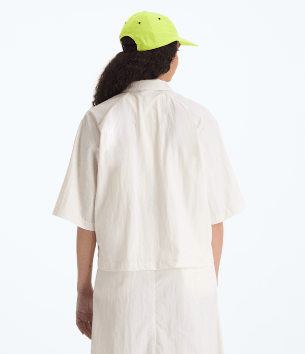 Womens TNF Red Box Nylon ShortSleeve Shirt TNF White Dune BACK