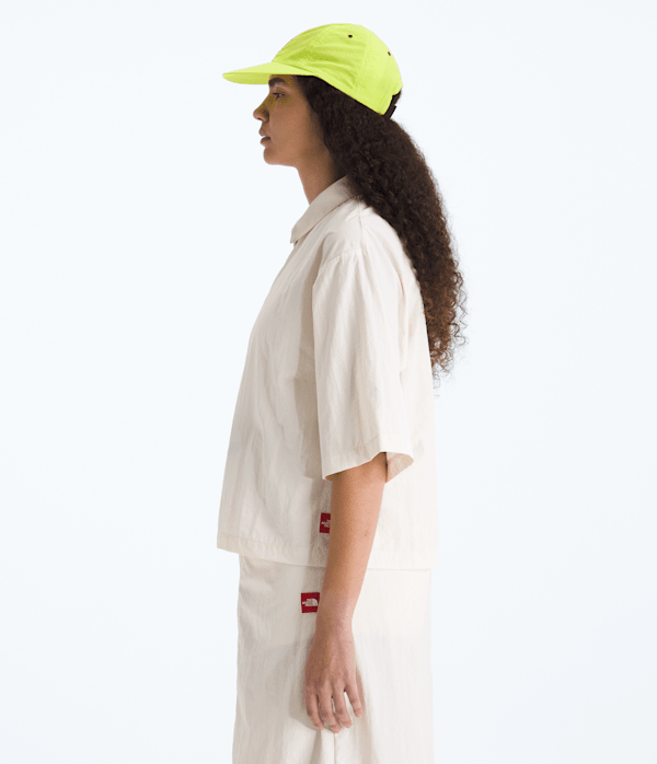 Womens TNF Red Box Nylon ShortSleeve Shirt TNF White Dune MODEL34