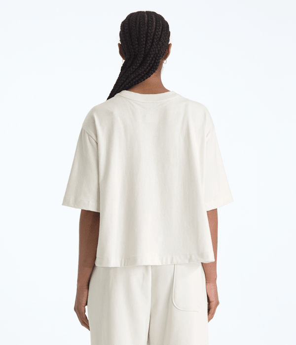 Womens TNF Red Box ShortSleeve Boxy Tee TNF White Dune BACK