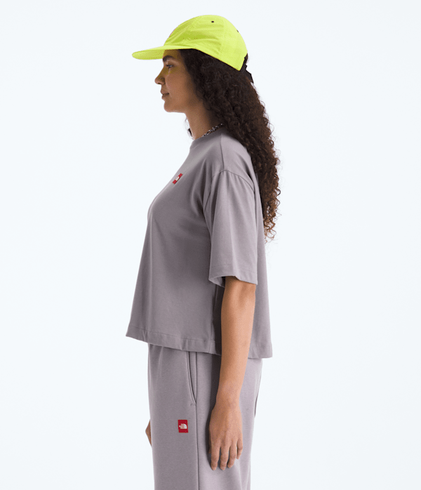 Womens TNF Red Box ShortSleeve Boxy Tee TNF Transcendent Grey MODEL34