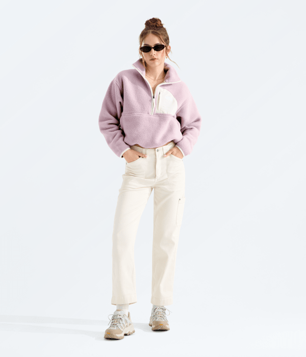 Womens Yumiori Off Peak Zip Jacket TNF METAL PINKWHITE DUNE HERO2