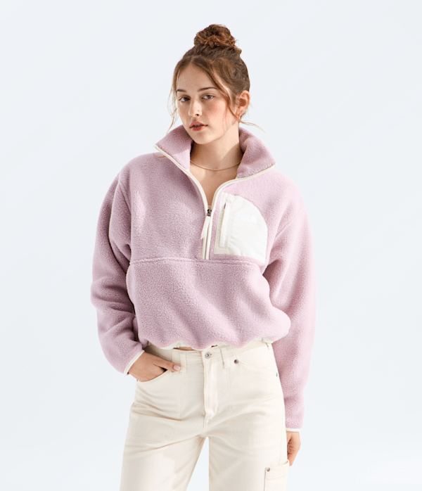 Womens Yumiori Off Peak Zip Jacket TNF METAL PINKWHITE DUNE Main